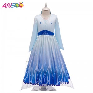 Ansoo Hot Sale Elsa Anna Cosplay Trang phục 3PCS A Set Girls Phim Princess Dress cho các cô gái 2-13 tuổi