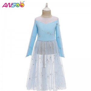 Ansoo Dress Up 2 Princess Elsa Anna Trang phục trang phục Elsa 2 Phim 2 váy cho các cô gái 2-13 tuổi