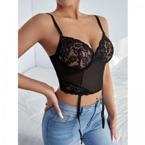 Mesh Lưới tương phản tuyệt vời Cami Top với một cặp Garter
