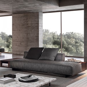 Ý Minotti Modern Black Cotton và Linen Sofa Fabric Fabric Set Nội thất