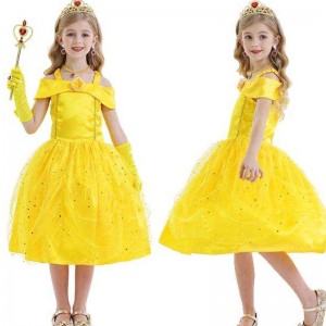 Quần áo trẻ em trẻ em kỳ lân áo dài trang phục áo dài trang phục cô gái váy djs006