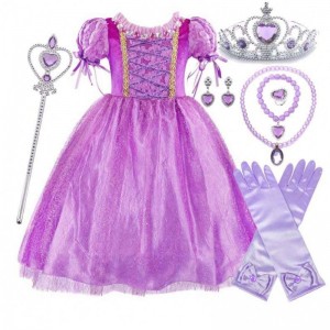 Tiện ích 2022 Cô gáinhỏ màu tím Rapunzel Princess Dress với phụ kiện HCRS-006
