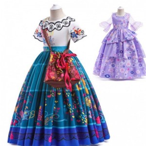 Nhà máy cung cấp trực tiếp mới Trang phục Cosplay Party Party Trang phục Isabella Purple Encanto Dress cho trẻ em HCIS-001