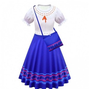 Carnival Halloween Princess Party Quần áo Hoa Ruffles Long Dress Mirabel Encanto Trang phục 90-170cm HCIS-006