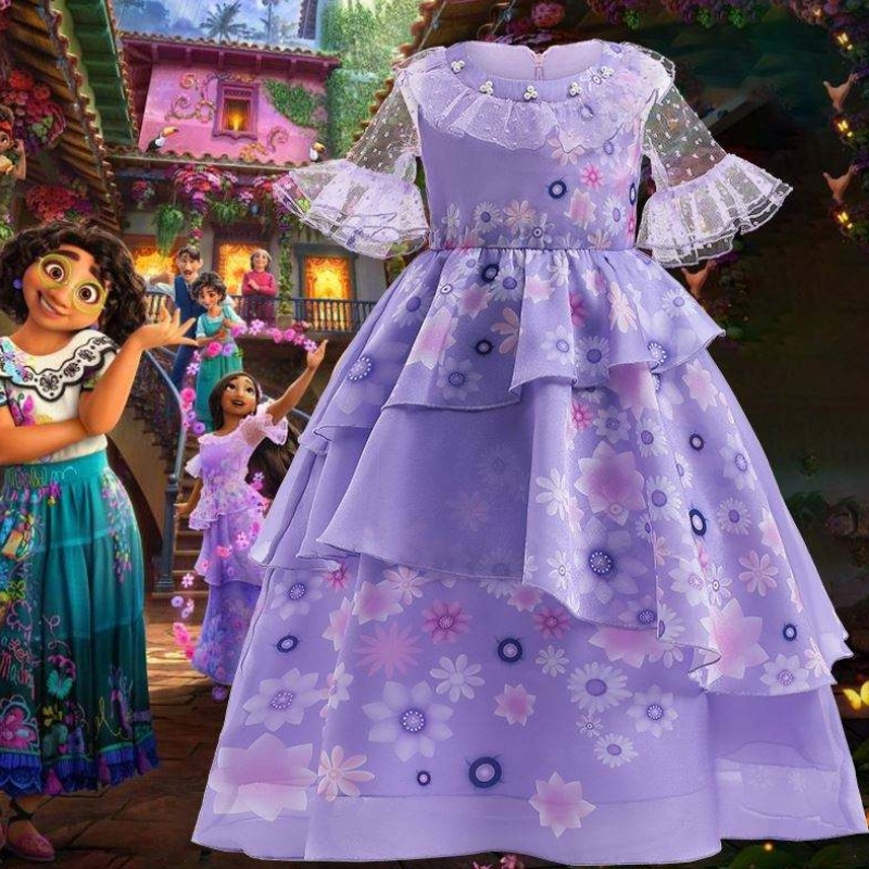 MQAT 2022 Princess Encanto Mirabel Isabella trang phục đầy màu sắc trang phục bữa tiệc sinhnhật Cosplay váy ưa thích