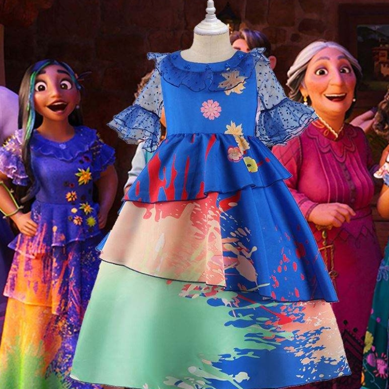 MQAT 2022 Princess Encanto Mirabel Isabella trang phục đầy màu sắc trang phục bữa tiệc sinhnhật Cosplay váy ưa thích