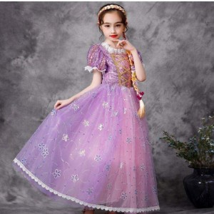 Baige Phong cách châu Âu váy công chúa Halloween mặc trang phục Rapunzel Fluffy Ling