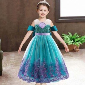 Baige Mermaid Summer Autumn Flower Girl Dress Công chúa dài Giáng sinh Halloween Trang phục