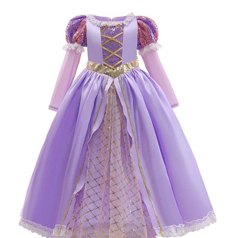 Baige Amazon Hot Bán trẻ em váy cosplay trang phục Halloween Sophia Rapunzel Dress Princess Long Party Dress