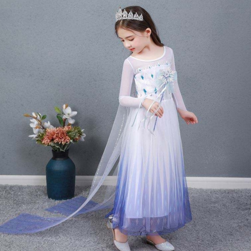 Baige Kids Girl Fancy Cosplay Long Cosplay Party Princess Elsa Trang phục