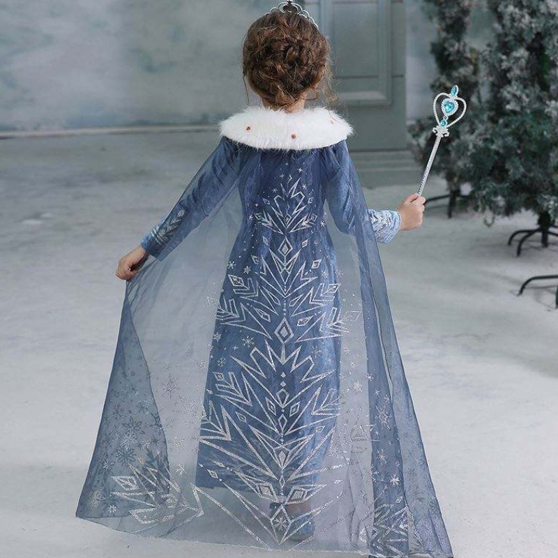 Bữa tiệc bán buôn elsa anna công chúa cô gái trẻ em mùa đông mặc trang phục với áo khoác với áo khoác