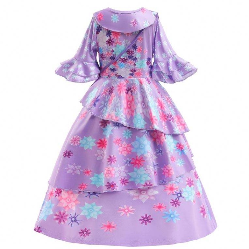 2022 MỚI thời trang trẻ em encanto Trang phục Isabella cosplay hoa in trang phục hàngngày cho cô gái với túi