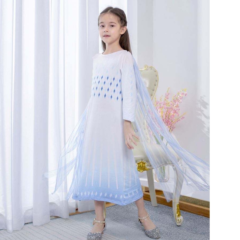 Baige White Princess Elsa Dress Girls Váy Trang phục Halloween cho trẻ em Tv&Trang phục phim