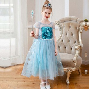 Baige mới đến tay không tay Elsa Anna thời trang trẻ em trang phục cosplaynữ trang phục trang phục váy tiệc tùng