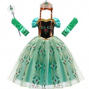 Anna váy cho cô gái cosplaynữ hoàng tuyết công chúa trang phục trẻ em quần áo Halloween trẻ em lễ hội sinhnhật trang phục và bộ tóc giả