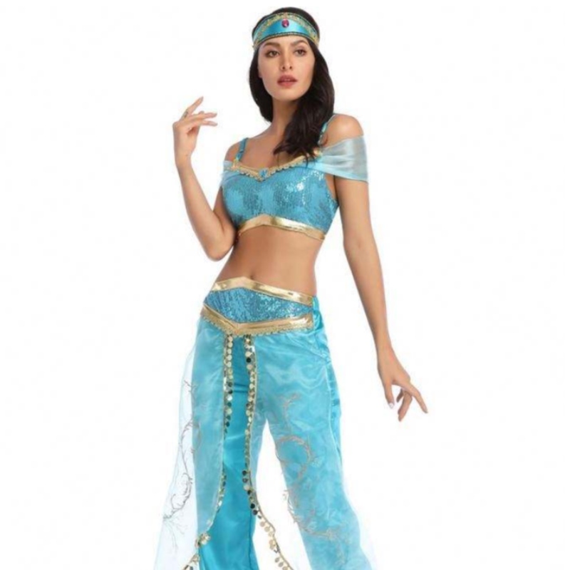 Bán buôn gợi cảm Jasmine Aladdin Quần Phụnữ Trang phục Công chúa trang phụcngười lớn Vũ công Ả Rập Bụng Trang phục Công chúa Jasmine Cosplay