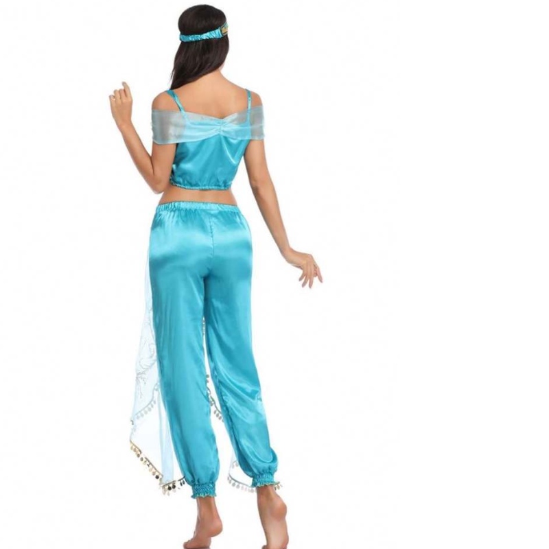 Bán buôn gợi cảm Jasmine Aladdin Quần Phụnữ Trang phục Công chúa trang phụcngười lớn Vũ công Ả Rập Bụng Trang phục Công chúa Jasmine Cosplay