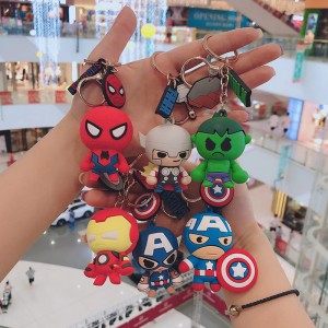 Bán buôn tùy chỉnh chất lượng tốt cao su mềm cao su 3D pvc keychain dễ thương