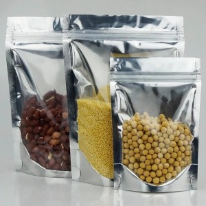 Nhôm đứng lên túi túi, rõ ràng phía trước với giấynhôm trở lại ziplock vànhiệt có thểniêm phong để lưu trữ thực phẩm
