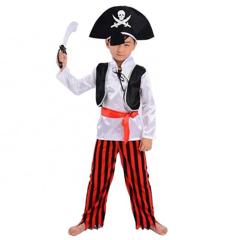 Bán buôn bộ phận cướp biển sọc mát mẻ SHOW SHORT SITS SITS Halloween Cosplay Caribbean Pirate Captain Children