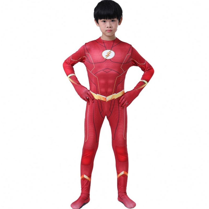 Người lớn mát mẻ trẻ em Truyện tranh Fantasia Superhero Halloween Carnival Party Outfit Cosplay The Flash Man Child