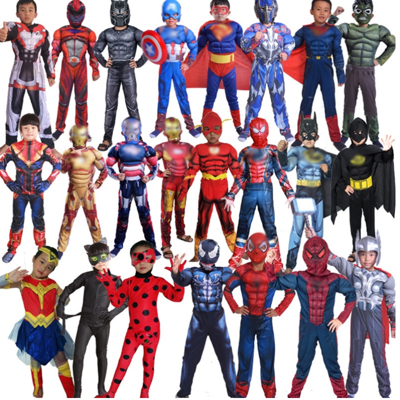 Trang phục cho trẻ em của Halloween Children Trang phục cho các chàng trai và cô gái Cosplay Superhero Trang phục