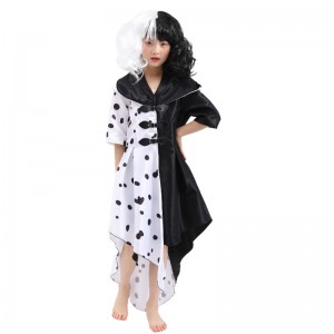 2022 Phong cách mới Phim 101 Chó trung thành Cos Black and White Witch Kuila Deville Cosplay Dress Trang phục
