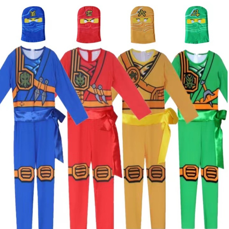 Bánnóng Halloween Trẻ em thích tiệc tùng Ninja Go Trang phục cho trẻ em Ninja Cosplay Jumpsuits Set