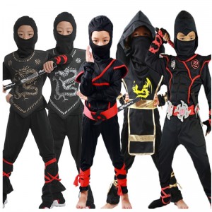 Trẻ em đeo mặtnạ chiến binh Halloween Boys Girls Trang phục ăn mặc Ninja Trang phục cho trẻ em Ninja Cosplay Jumpsuits Set