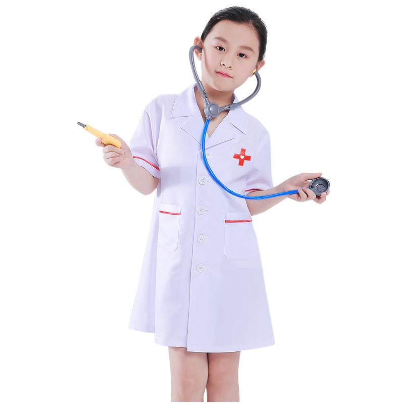 Trẻ em bác sĩ trang phục ăn mặc cho trẻ mới biết đi bộ trang phục Halloween đóng vai trò và phụ kiện