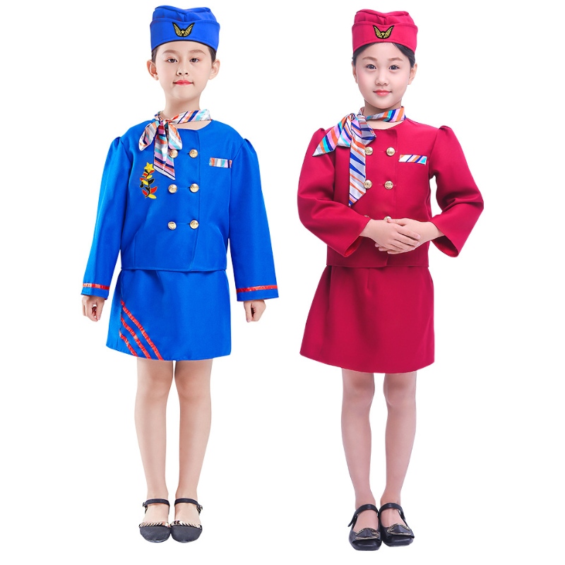 Trang phục hiệu suất của trẻ em Đồng phục hàng không đồng phục trang phục Halloween Cosplay