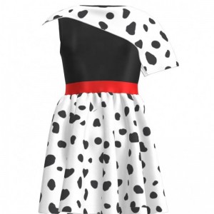 Bánnóng Bữa tiệc sinhnhật 2022 Phim Cosplay Children Dresses Cô gái Đồ đen Trắng Cruella Deville Dalmatians Áo choàng cho Halloween