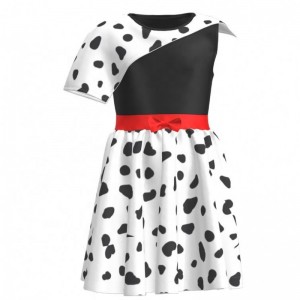 Bánnóng Bữa tiệc sinhnhật 2022 Phim Cosplay Children Dresses Cô gái Đồ đen Trắng Cruella Deville Dalmatians Áo choàng cho Halloween