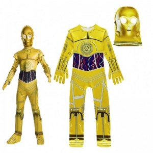 Phim Wholesale&FILM Trang phục phù hợp cho Halloween Birthday Party Star Cosplay Wars Jumpsuit C-3Po Robot Trang phục với mặtnạ cho trẻ em