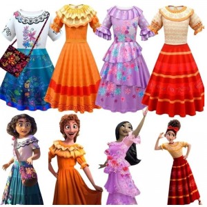 Encanto Dress for Girl Cosplay Trang phục Công chúa trẻ em trongngày của trang phục Charm Mirabel Madrid-Children \\\\ \'s Carnival