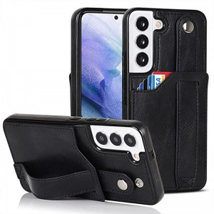 Được thiết kế cho trường hợp ví Samsung Galaxy S22 5G với dây đeo cổ tay có thể điều chỉnh Kickstand PU Lape Credit Card