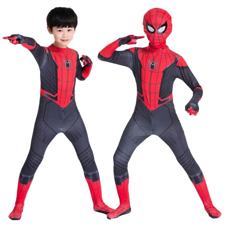 2022 Amazon Hot Sale Bán buôn Phong cách cổ điển Giá tốtnhất Phim hoạt hình Đen Quần áo đen Figura de Accion Anime Kids Spiderman Trang phục