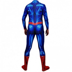 Vật tư trực tiếp Anime Superhero Zentai đặt trang phục siêu đồ Halloween với áo choàng màu đỏ cho trẻ em đàn ông