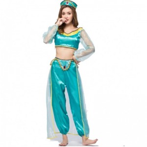 Đồng phục trò chơi Châu Âu và Trang phục Halloween Hoa Kỳ cosplay gợi cảm Aladdin Magic Lamp Jasmine Princess Dress