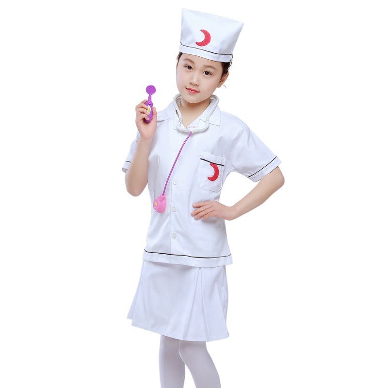 Vai trò trẻ em chơi trang phục bác sĩ y tá ăn mặc bộ dụng cụ chơi