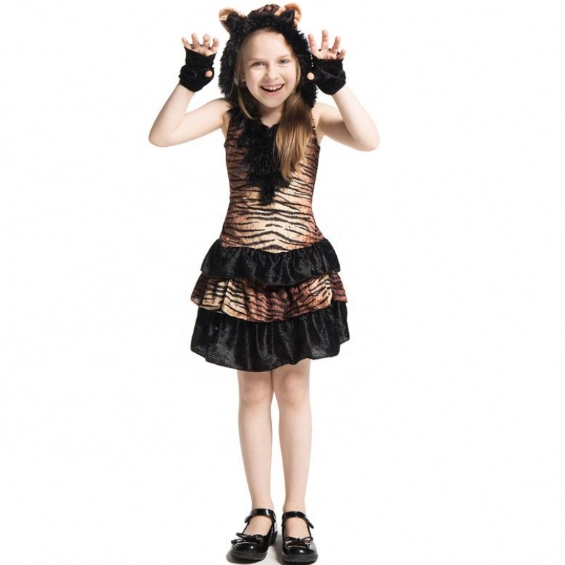 Bánnóng Girls Halloween Cosplay Cosplay Trang phục Halloween Party Tiger Trang phục ưa thích cho trẻ em
