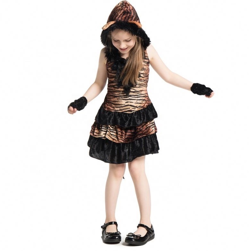 Bánnóng Girls Halloween Cosplay Cosplay Trang phục Halloween Party Tiger Trang phục ưa thích cho trẻ em