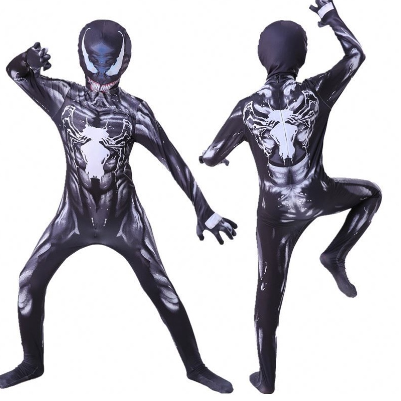 Thiết kế mới Trang phục dành chongười lớn Trẻ em Suit Jumpsuit Boys Symbiote Spiderman Trang phục siêu anh hùng Cosplay Trang phục Halloween