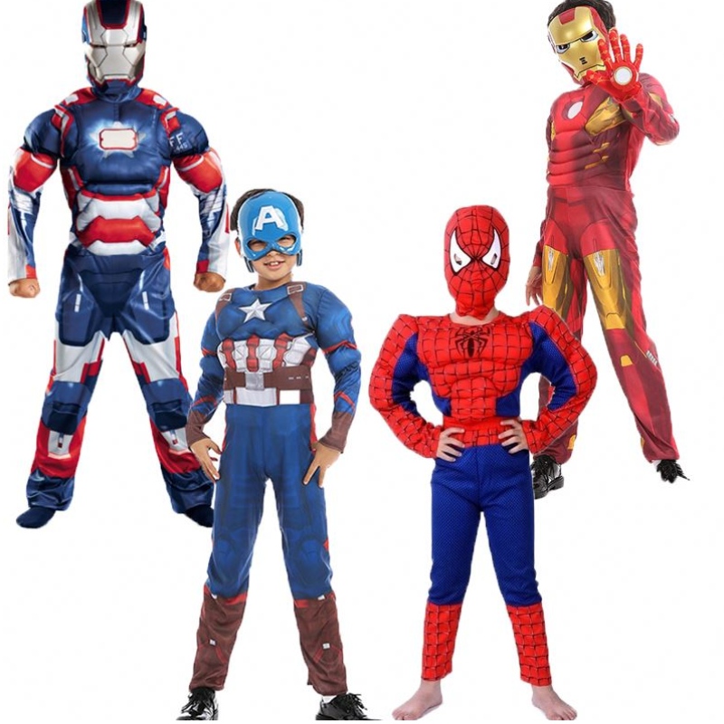Iranman CaptainAmerica Ngườinhện trẻ em cơ bắp Halloween Siêu anh hùng Tv&movie Cosplay Trang phục