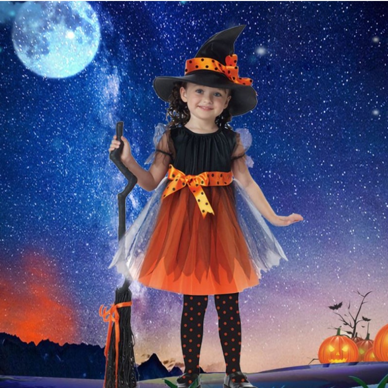 Trang phục Halloween cho trẻ em bé gái Phù thủy Phù thủy Cô gái Cosplay Carnival Party Princess Fancy Dress Up quần áo