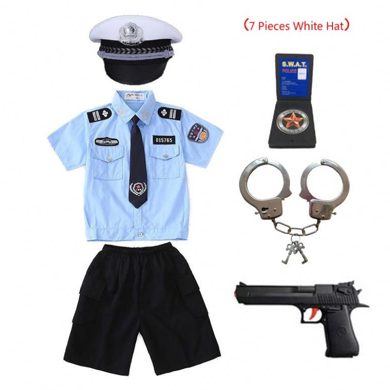Trẻ em mới Cán bộ cảnh sát đồng phục Halloween trang phụcnamnữ trang phục với còng tay