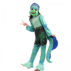 Phong cách mới trẻ em Phim Monster Cosplay Jumpsuit Boys Luca Halloween Trang phục cho trẻ em