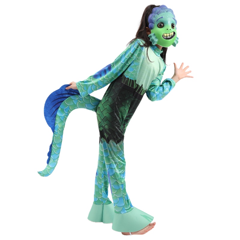 Phong cách mới trẻ em Phim Monster Cosplay Jumpsuit Boys Luca Halloween Trang phục cho trẻ em