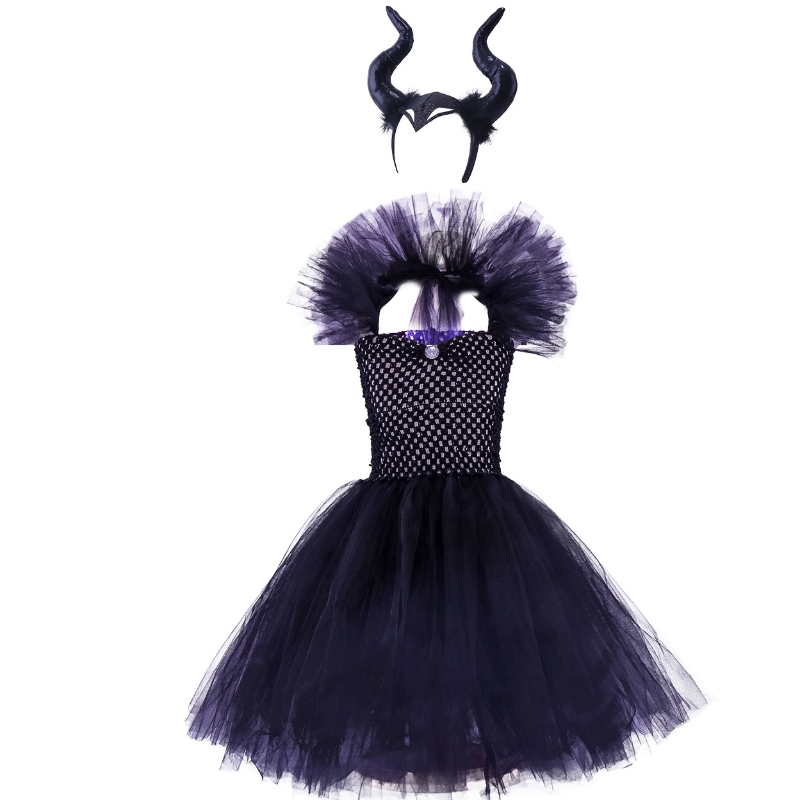 Vee cổ áongực Black Wizard Dress Trang phục phù thủy Halloween cho các cô gái