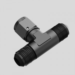 Male Tee Fiting Adaptaor with Female Swivel on Side Black